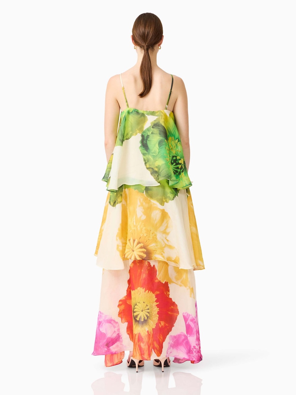 Elliatt Plus Lilia Tiered Gown in Floral Multi Wedding Guest Size S NWT - Picture 4 of 8